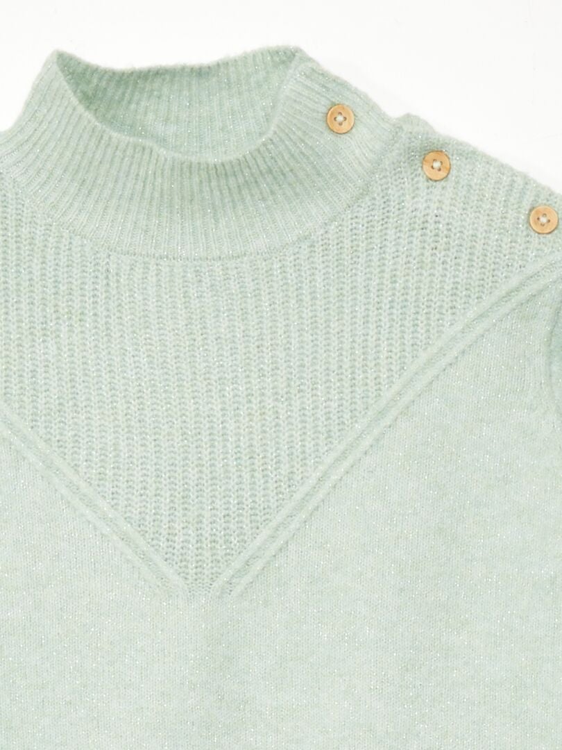Sweter z golfem - ZIELONY