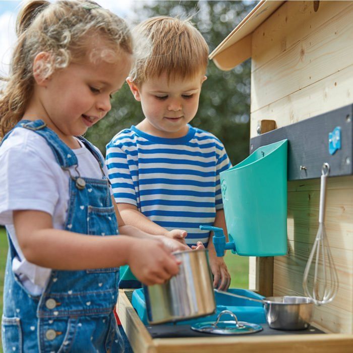 Kinderspielhaus-Chalet + Außenküche PRAIRIE aus FSC®-zertifiziertem Holz