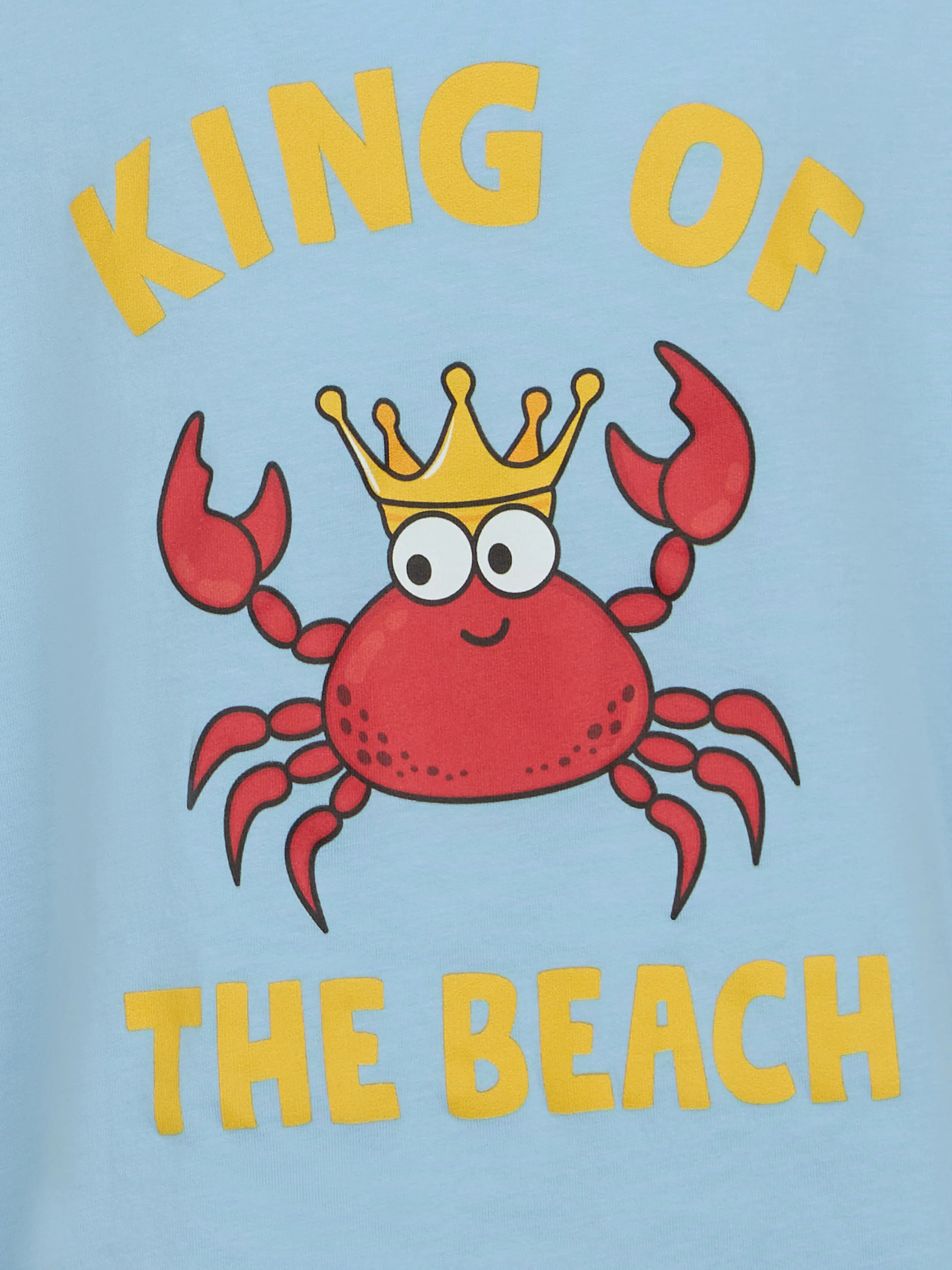 T-shirt van katoen met krabprint van King of the Beach voor jongens