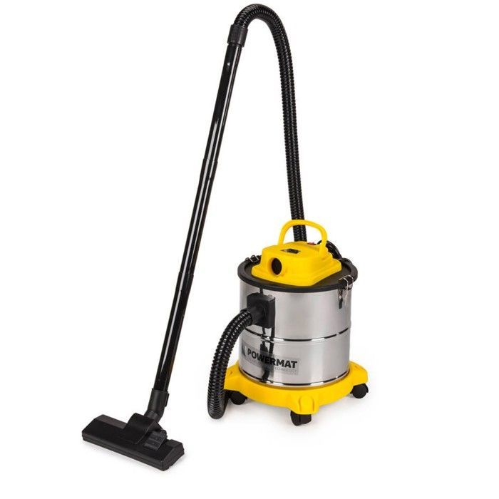 Aspiradora industrial 2 en 1 con depósito de 2000 W y 20 L - POWERMAT - Depósito de acero inoxidable - Filtro HEPA - Accesorios incluidos