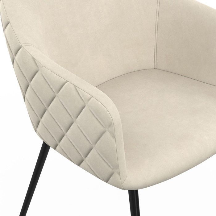 IDMARKET Lot de 2 chaises de salle à manger MOLY en velours beige