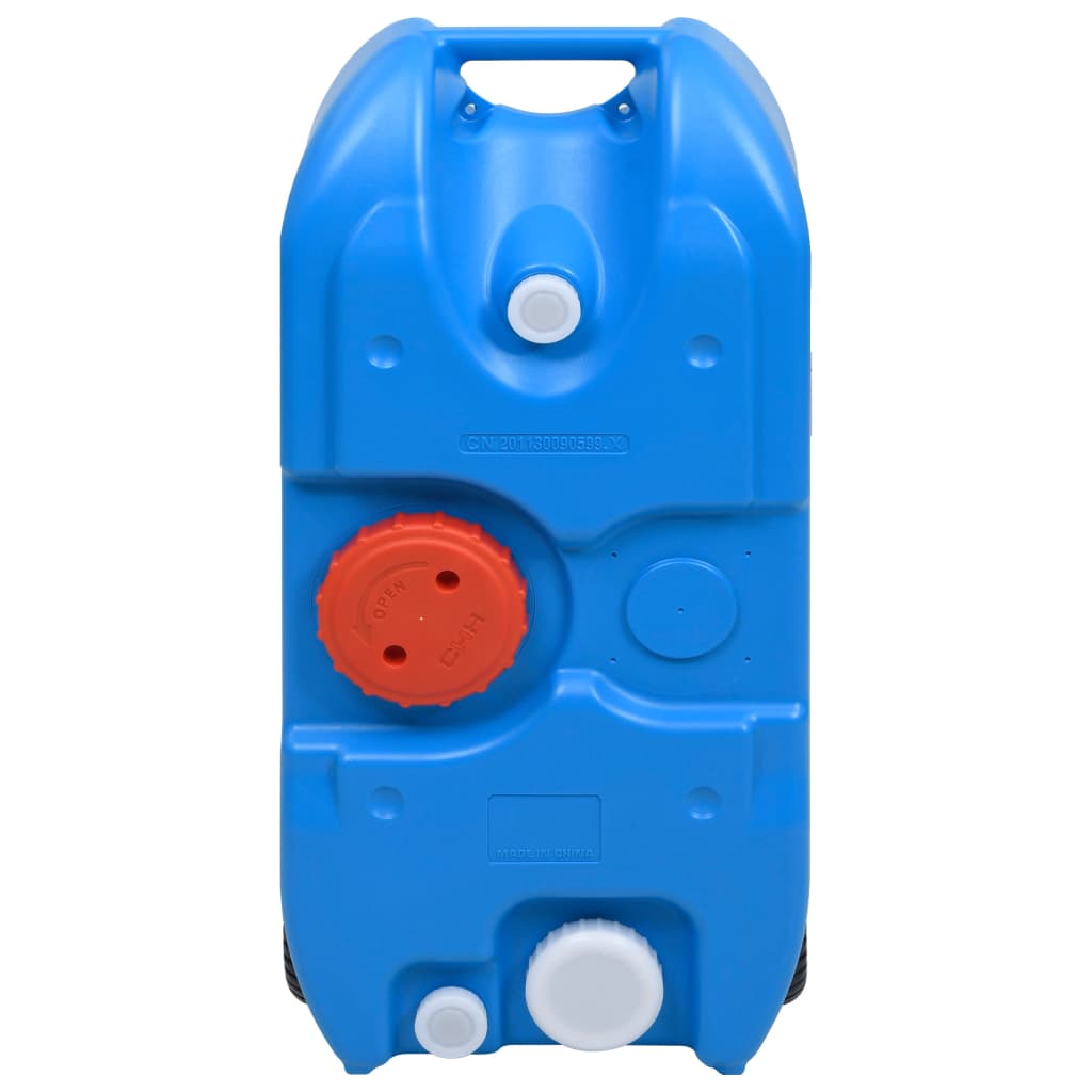 Vidaxl Depósito De Agua Con Ruedas Para Camping Azul 40 L
