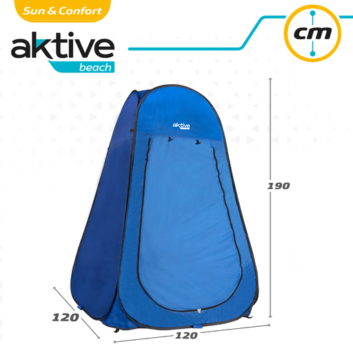  Tenda de camping Aktive com chuveiro e vestiário, sem piso.