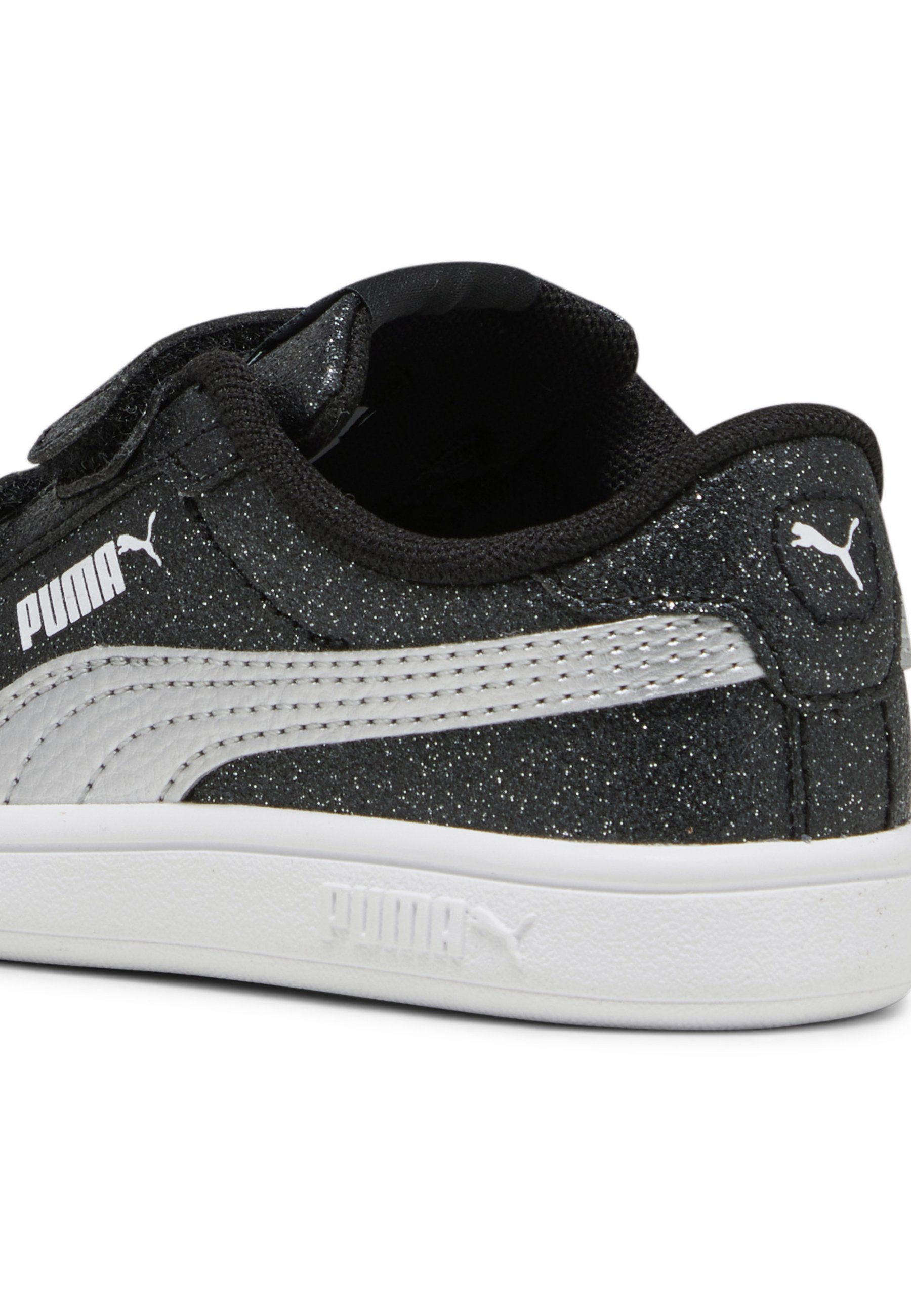 Puma SMASH 3.0 GLITZ GLAM - Chaussures bébé - Puma noir, Puma argent, Puma blanc