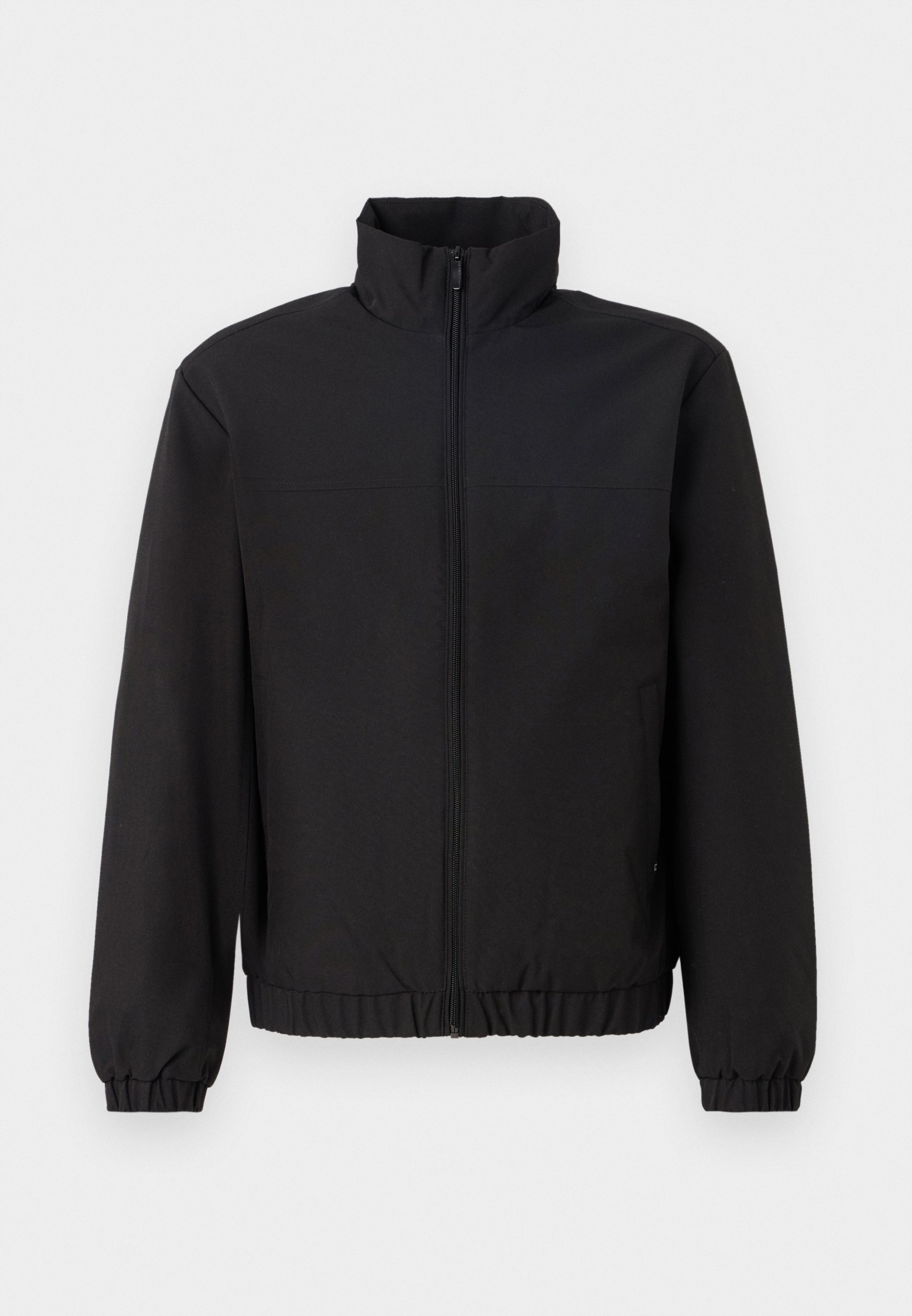 Blouson imperméable en denim Tom Tailor à col montant - Noir