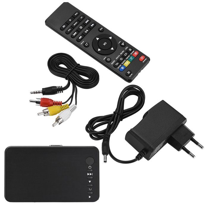 Lettore multimediale audio e video HD HDMI 1080P con telecomando a infrarossi 110V-240V (USS)