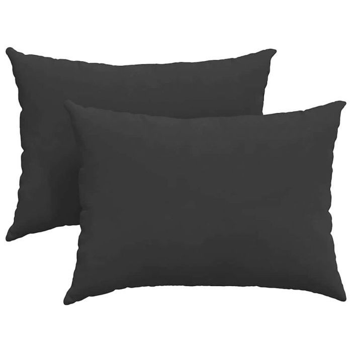 VIDAXL Conjunto de 2 almofadas retangulares para sofá, 70 x 50 x 20 cm - Pretas, com capas removíveis