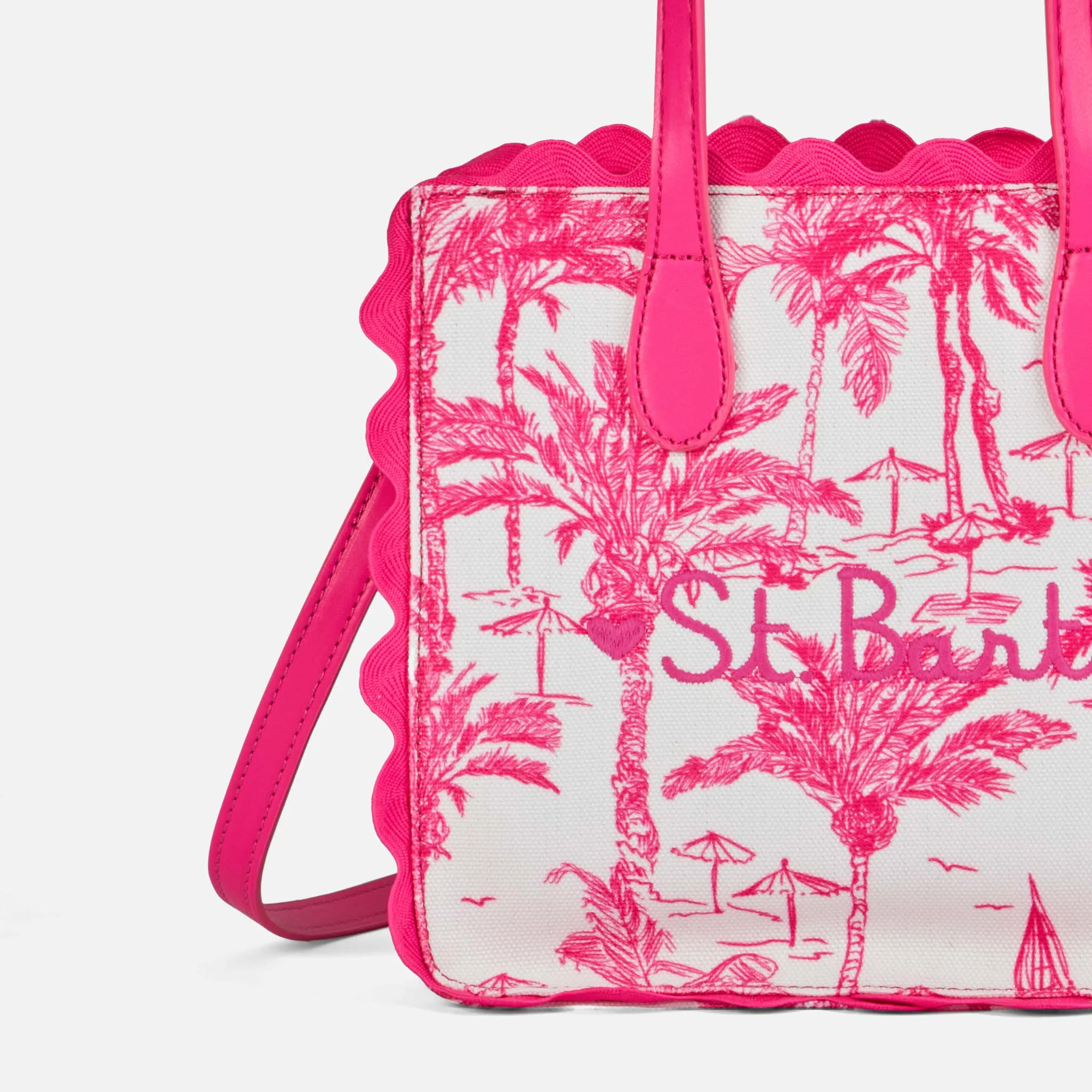 Vivian bomuldstaske med toile de jouy-print