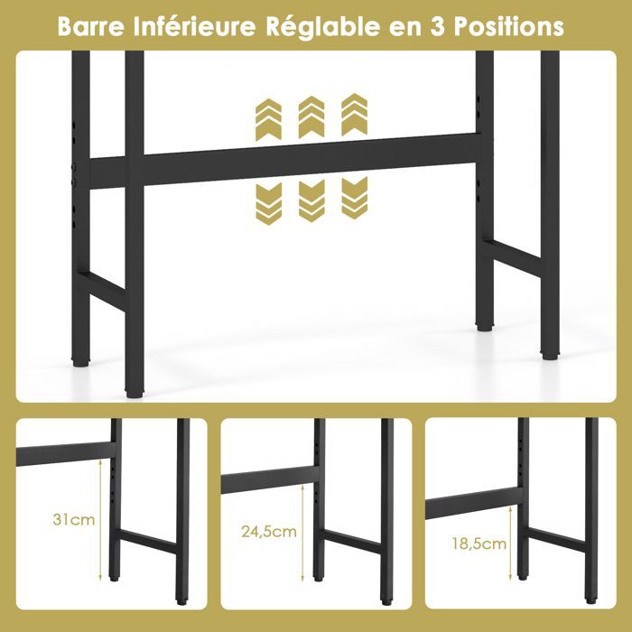 Armario para inodoro GOPLUS - Unidad de almacenamiento sobre el inodoro, compartimento abierto - Estante ajustable, para cuarto de lavado, color natural