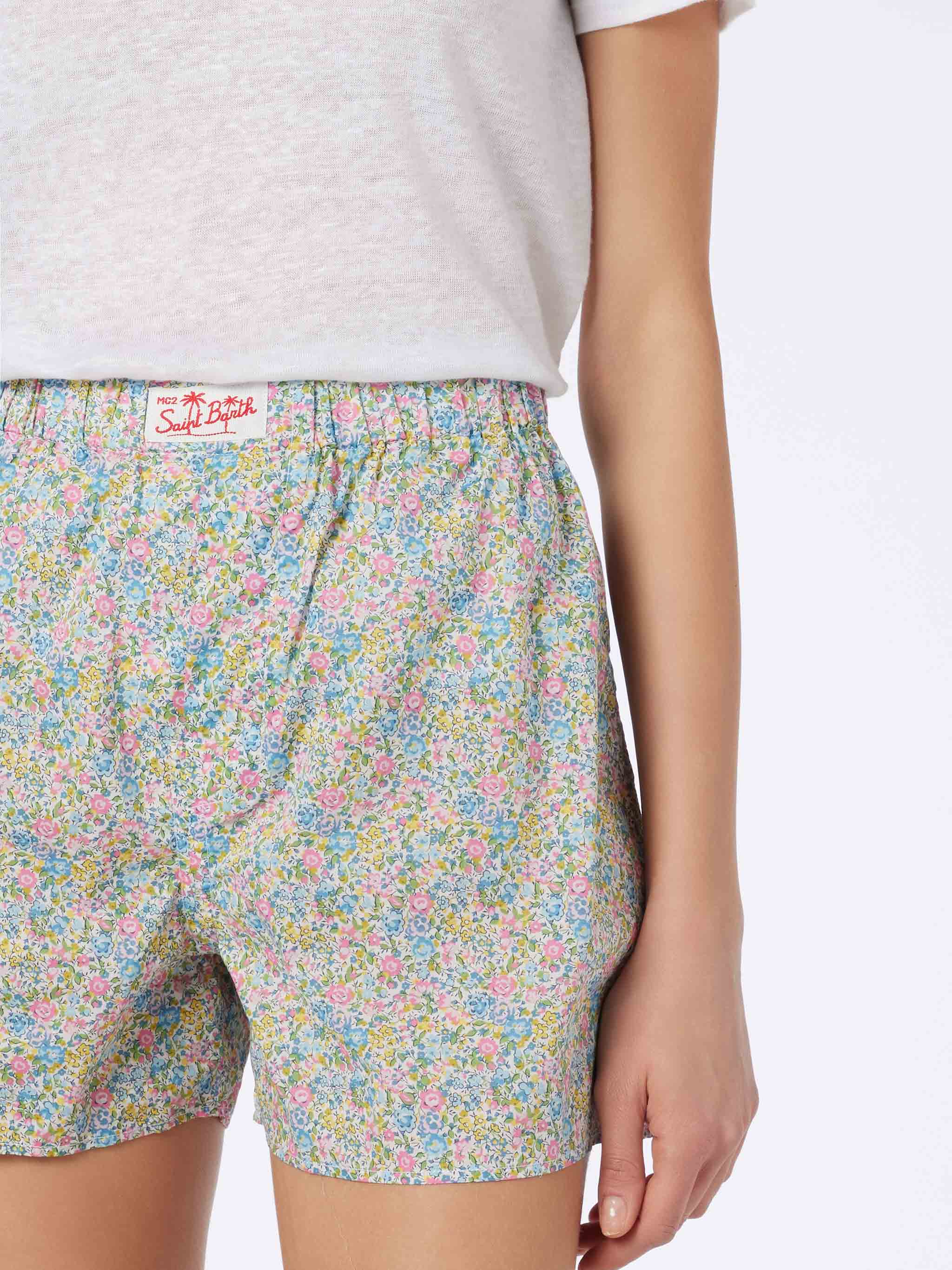 Boxy damesshorts van katoen met print Emma & Georgina | REAL