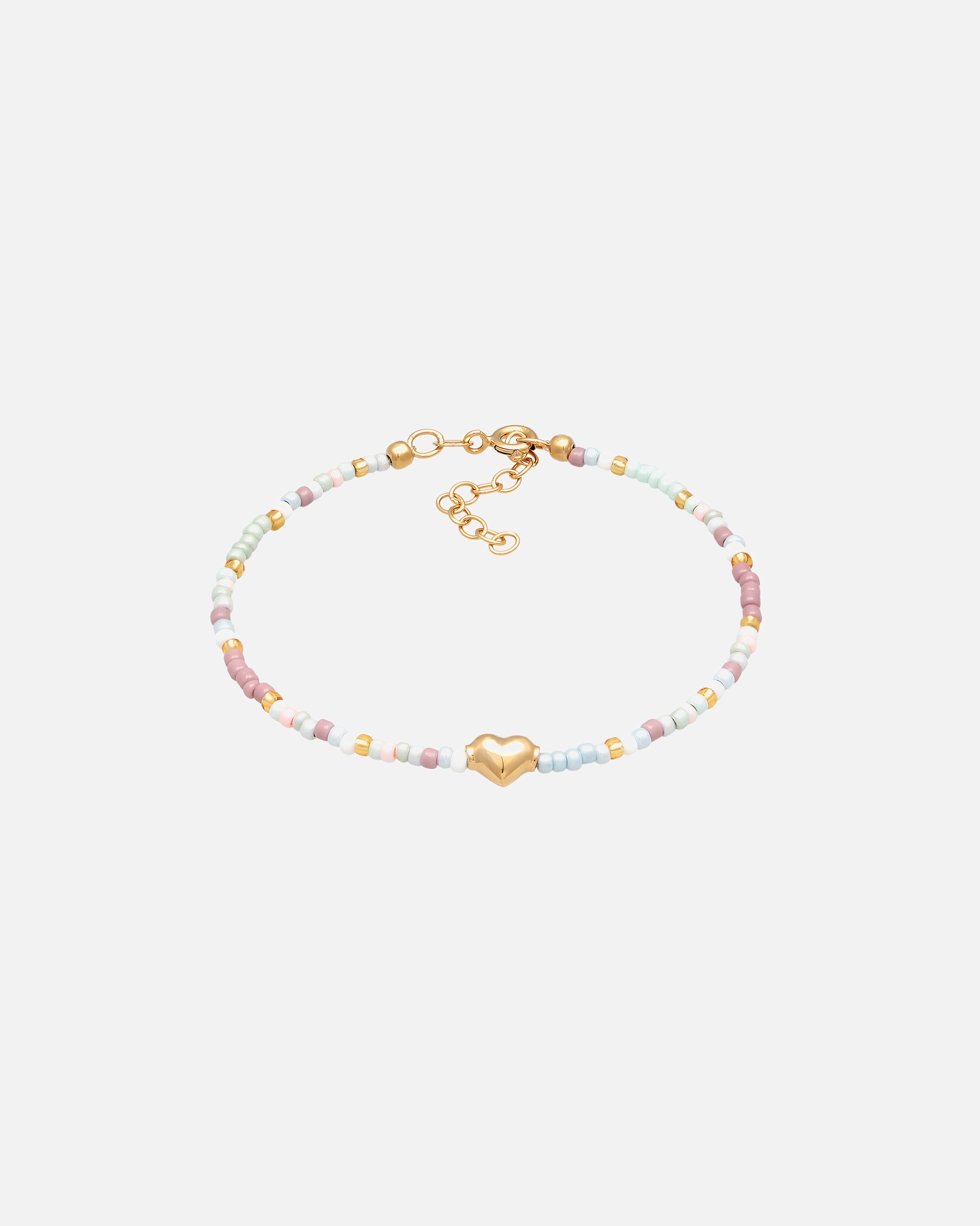 Elli Femmes pendentif coeur verre perles été multicolore en argent sterling 925 plaqué or