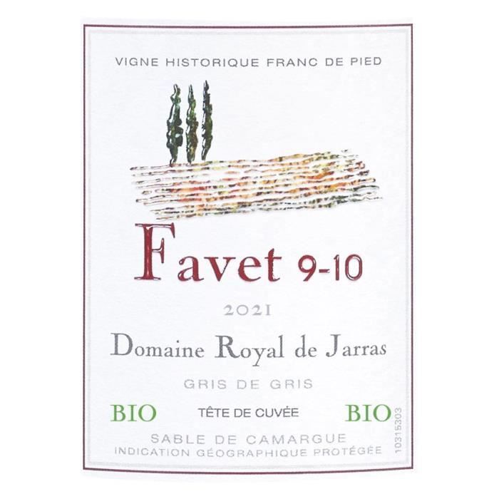 Domaine Royal de Jarras Favet 9-10 2021 Sable de Camargue - Vino rosado Languedoc - Ecológico