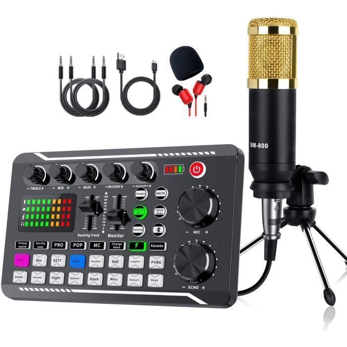 Mezclador de DJ - MARSEE - F998 - Micrófono BM-800 - Bluetooth - Efectos de mezcla