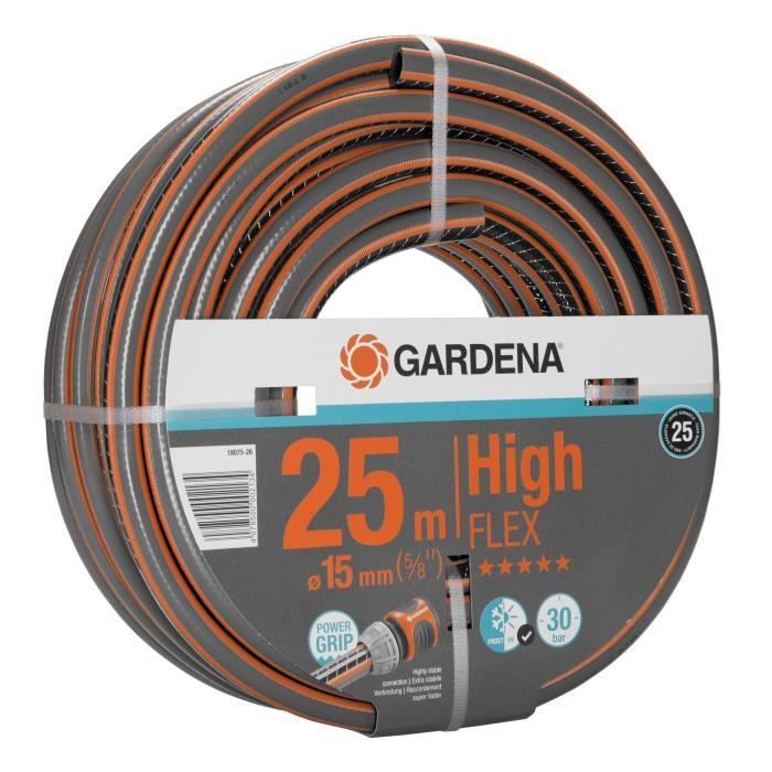 Manguera de jardín GARDENA Comfort HighFlex – Longitud 25 m – Ø15 mm – Antienredos y resistente a torceduras – 25 años de garantía (18075-26)
