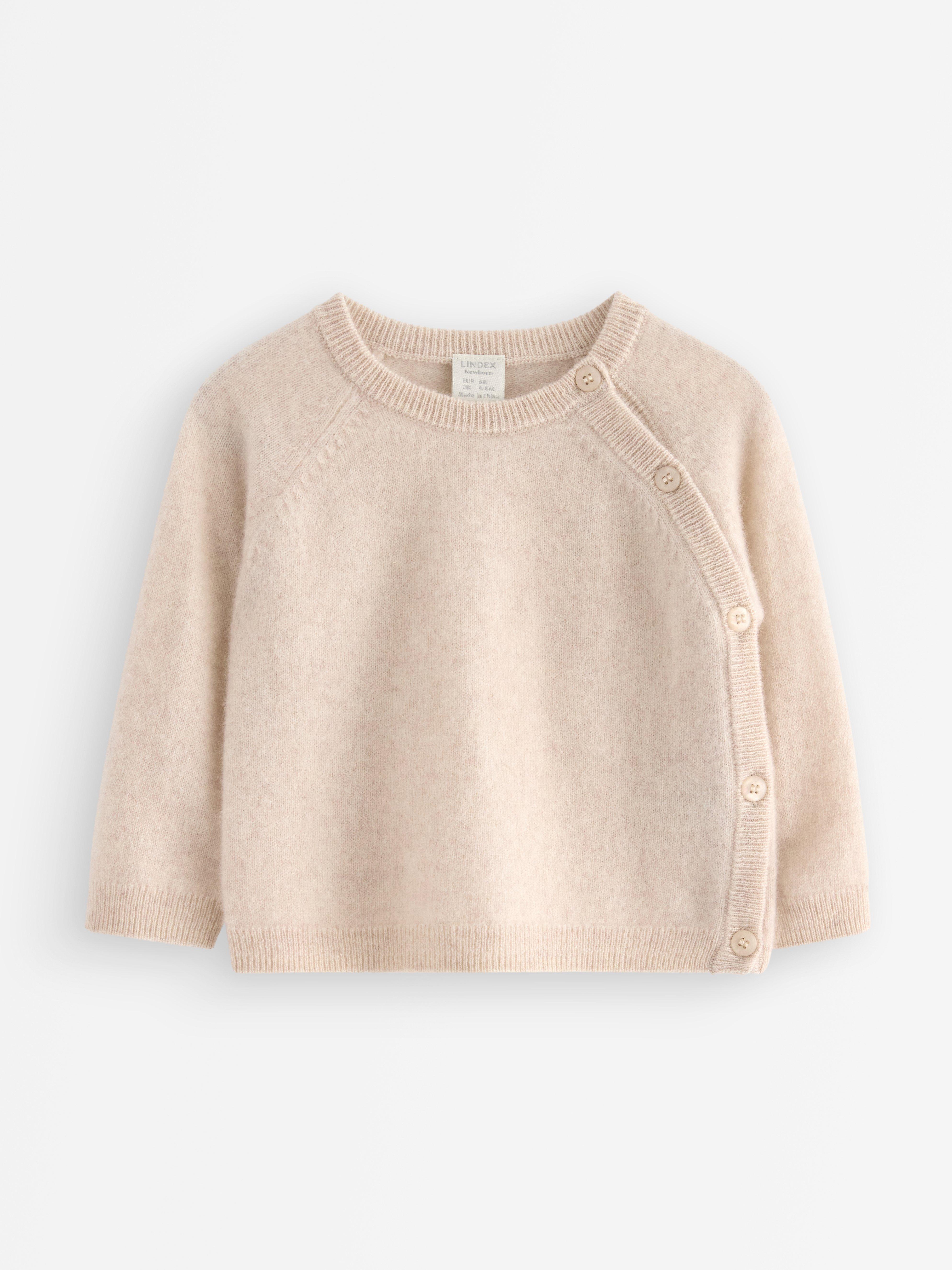 Cardigan i kashmir Beige Melange