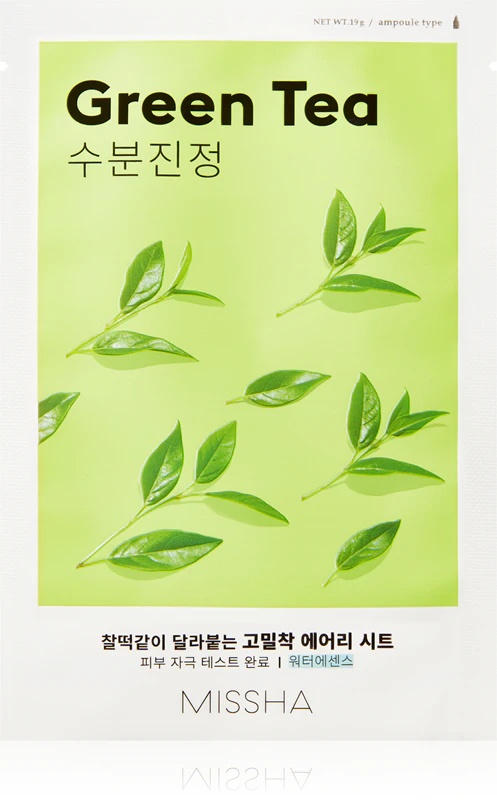 Missha Airy Fit Green Tea nomierinošā sejas maska ar zaļo tēju