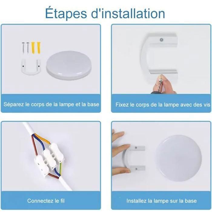 DELIPOP Plafonnier LED - Style moderne - 32W 6500K IP54 Imperméable Luminaire Plafonnier Pour Salle de Bain Cuisine Salon - Blanc