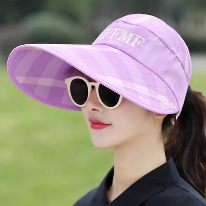 Sombrero FUNMOON para niñas - Protección solar - Lona - Morado - Talla 55-58 cm