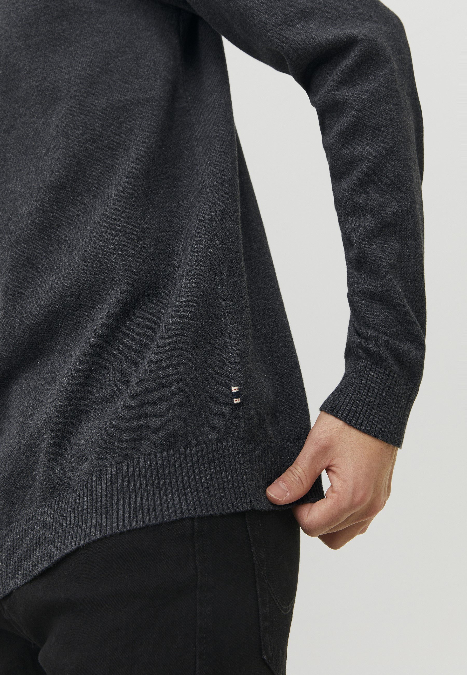Jack & Jones JJEBASIC Rundhalspullover - dunkelgrau meliert