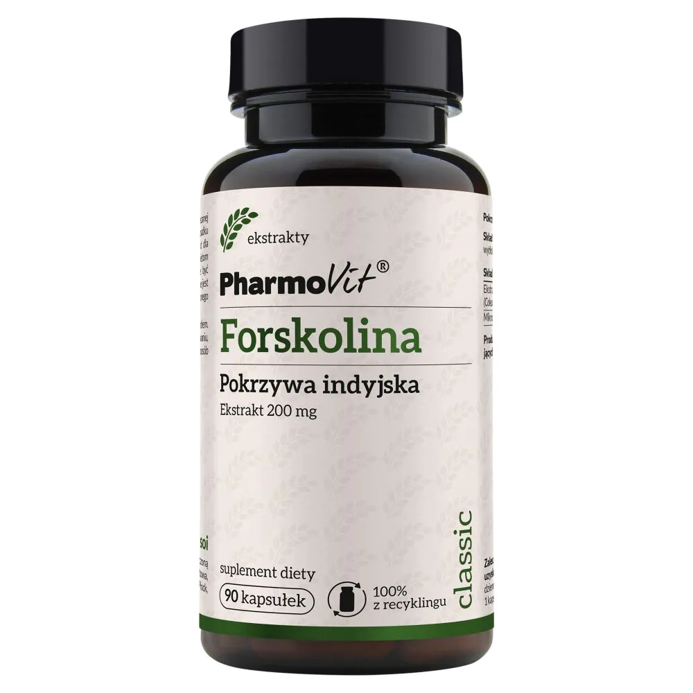 PharmoVit Classic Forskolina Pokrzywa indyjska 200 mg Kapsułki
