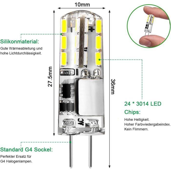Bombilla LED G4 - NETBOAT - 12V - Blanco frío 6000K - 3W - Ahorro de energía