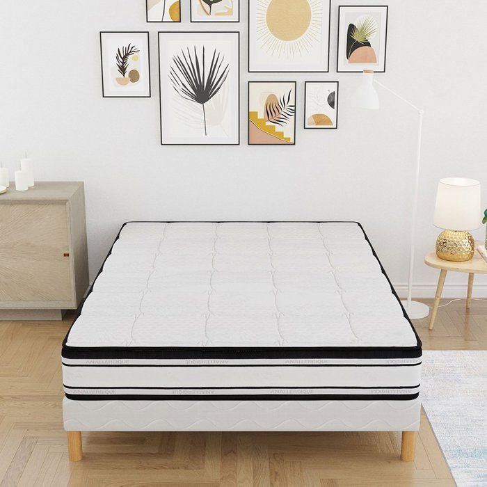 Base de cama + colchón ULTIMATE COMFORT 140x190 cm | Altura 22 cm | Ventilación optimizada | 4 patas | Firmeza y confort