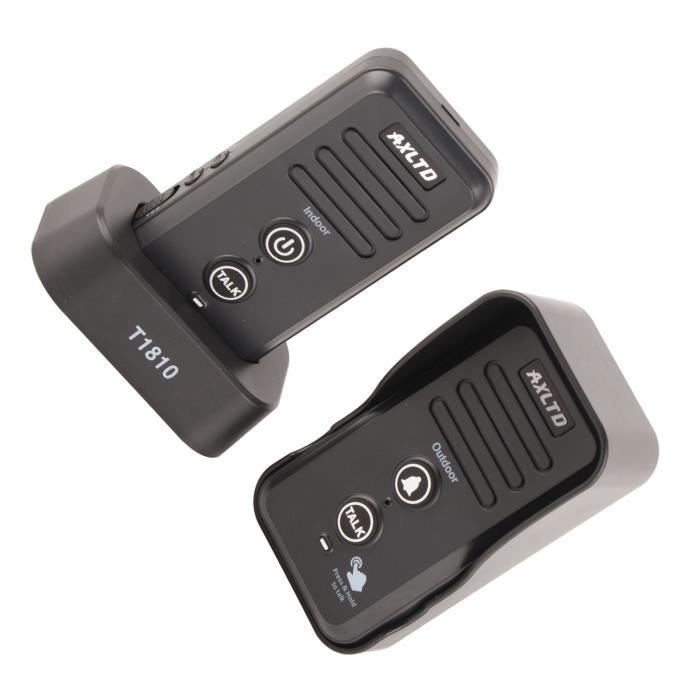 Timbre con intercomunicador inteligente SURENHAP, timbre inalámbrico con alcance de 1500 m, timbre personalizable, color negro.