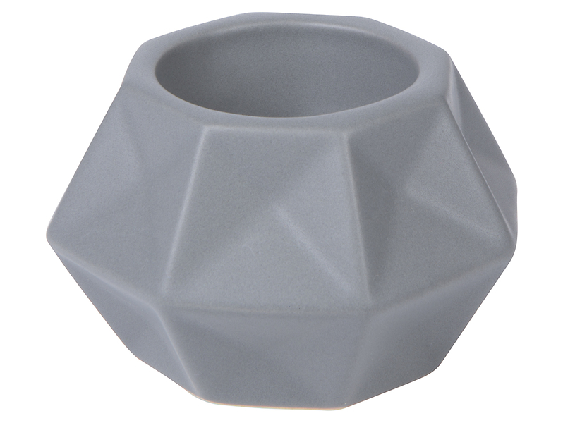 Świecznik ceramiczny 10 cm szary