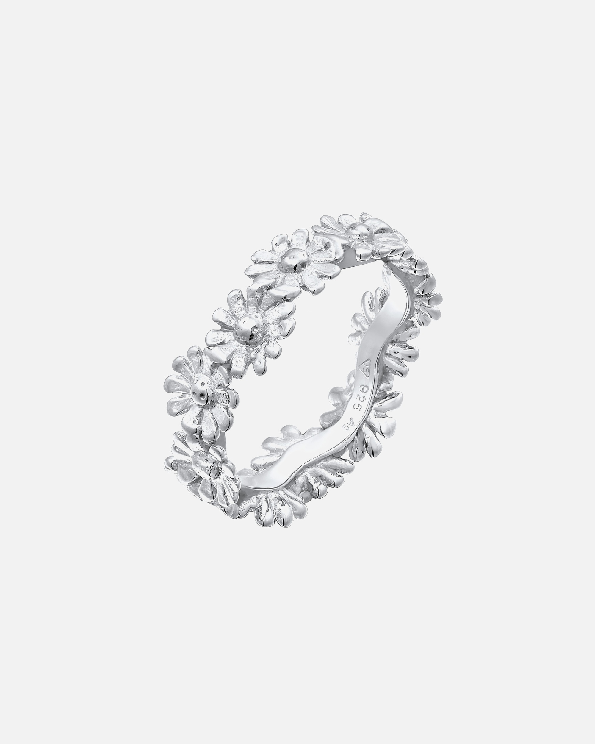 Elli Femmes Bande Fleur Boho Look Tendance en Argent Sterling 925