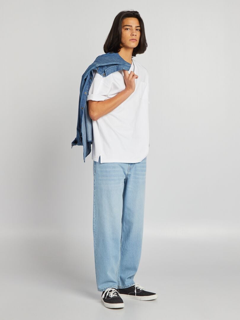 Jeans met wijde pijpen - BLAUW