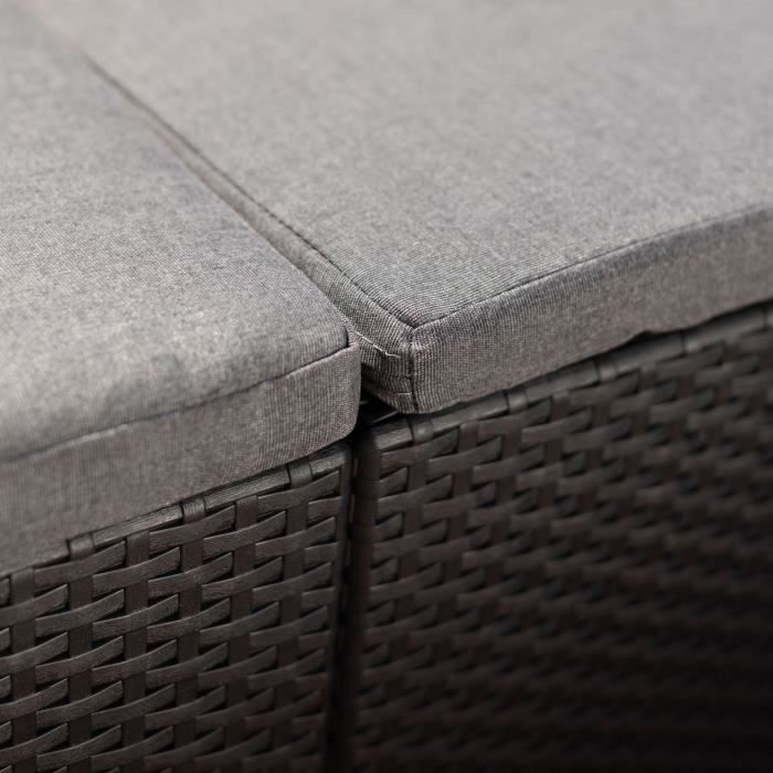 Garden furniture set - resin with a woven rattan look - Allibert by KETER - 6 people - SanRemo - Graphite Grey