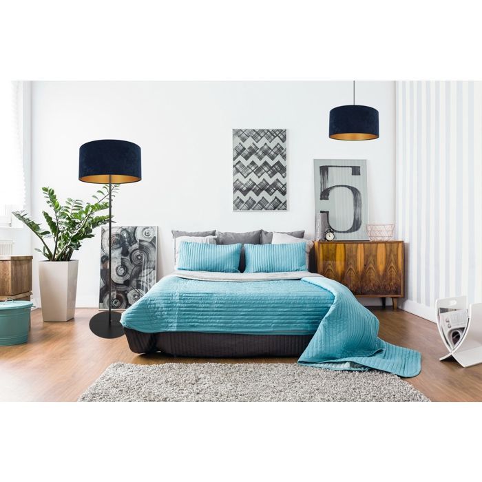 Lieriönmuotoinen lampunvarjostin - Light-Home - MEDIOLAN 2360/35/Z - Kultainen sametti - 35 cm - Monivärinen