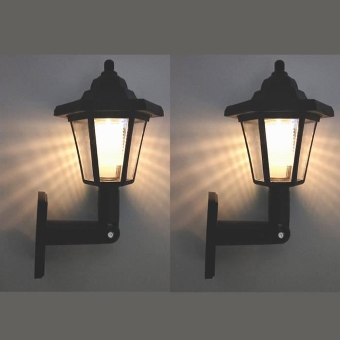 Applique da esterno - MOMOTOU - 2 pezzi - Alimentazione solare - Impermeabile IP44 - Sensore di luce intelligente