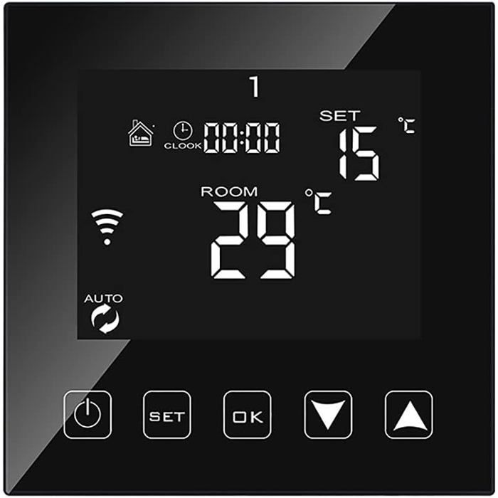 Termostato inteligente com conexão Wi-Fi para caldeira/aquecimento de piso (3A com fio) compatível com Alexa/Google Assistant/aplicativo Tuya Smart Life