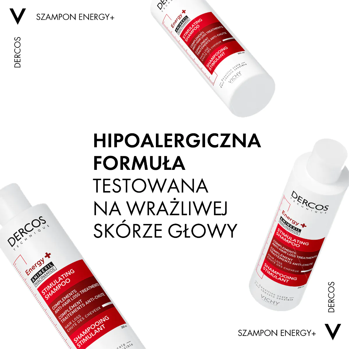 Vichy Dercos szampon wzmacniający do włosów z aminexilem, 200 ml