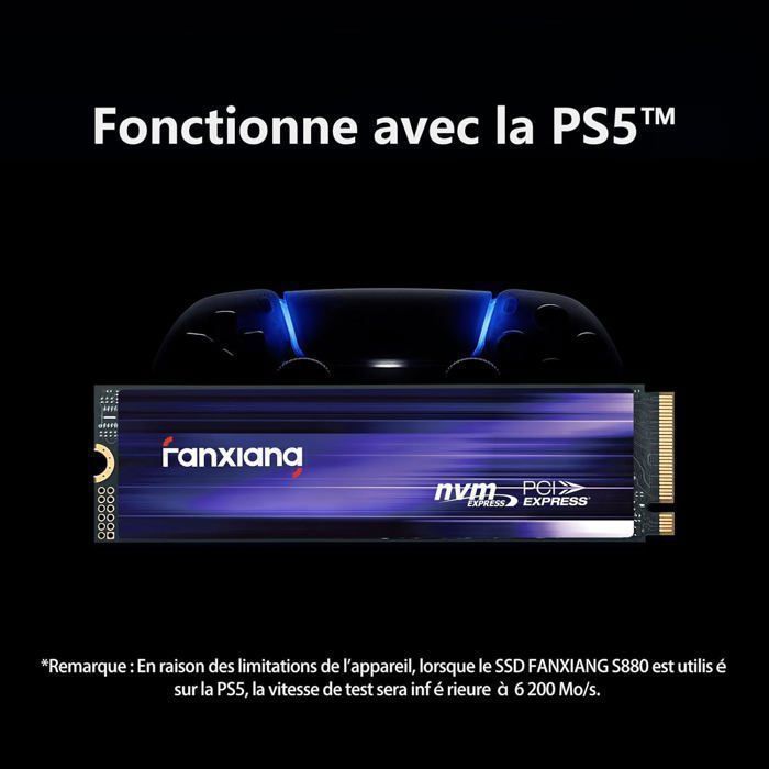 PS5 Internal SSD Hard Drive Fanxiang S880 SSD 1TB NVMe M2 PCIe 4.0 Gen 4 x4 7300 MB/s