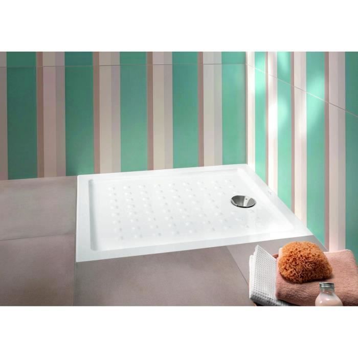 VILLEROY & BOCH O.novo rechteckige Keramik-Duschwanne – 120 x 80 cm – Weiß