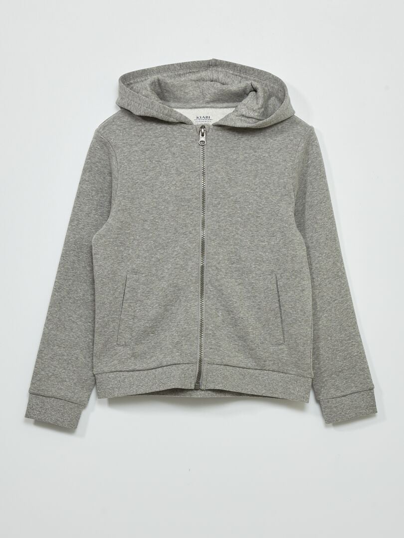 Sudadera con cremallera - Gris claro