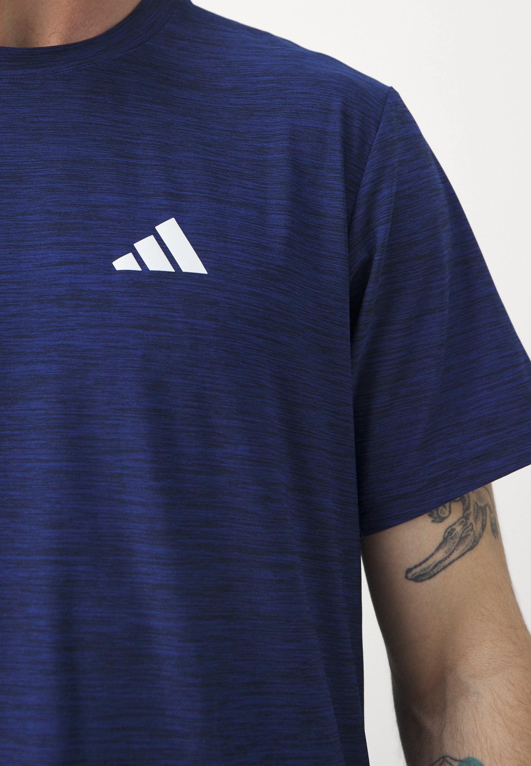 adidas Performance STRETCH - Sport T-shirt - donkerblauw/zwart/wit