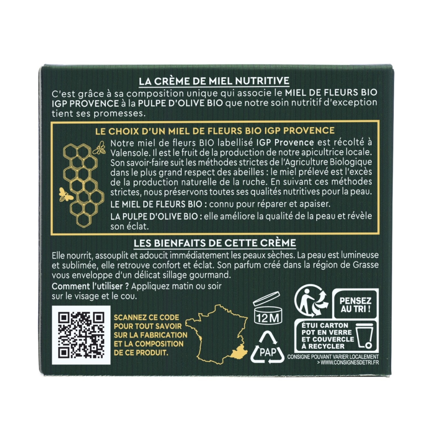 La Provençale La Crème de Miel Nutritive certifiée bio