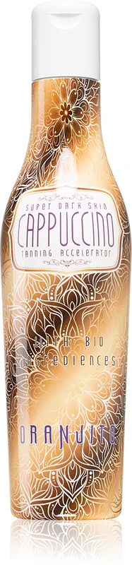 Opaľovacie mlieko Oranjito Super Dark Skin Cappuccino s biozložkami a urýchľovačom opaľovania
