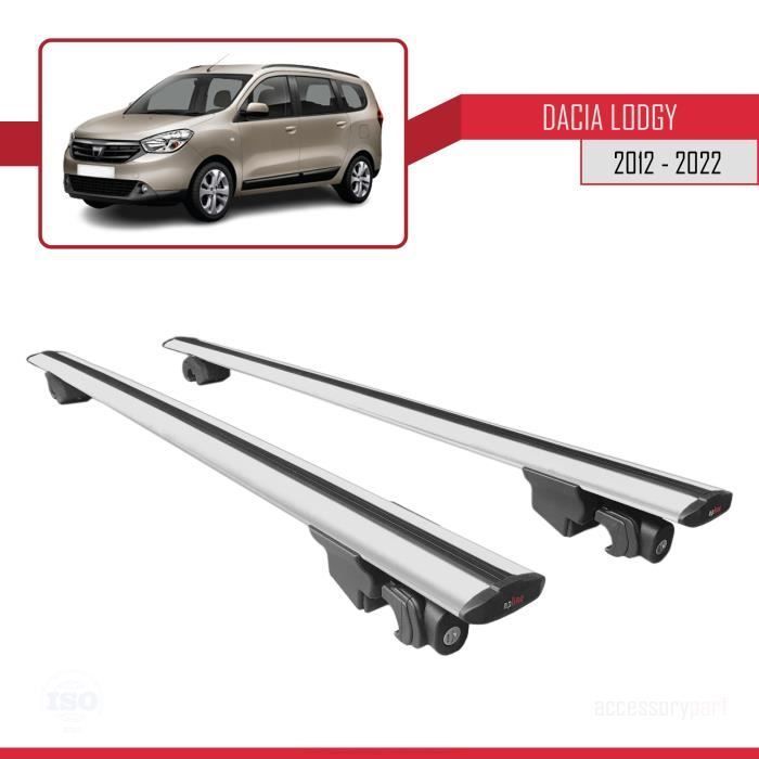 Barras de techo - Dacia Lodgy 2012-2022 - Aluminio - Gris - Con cerradura