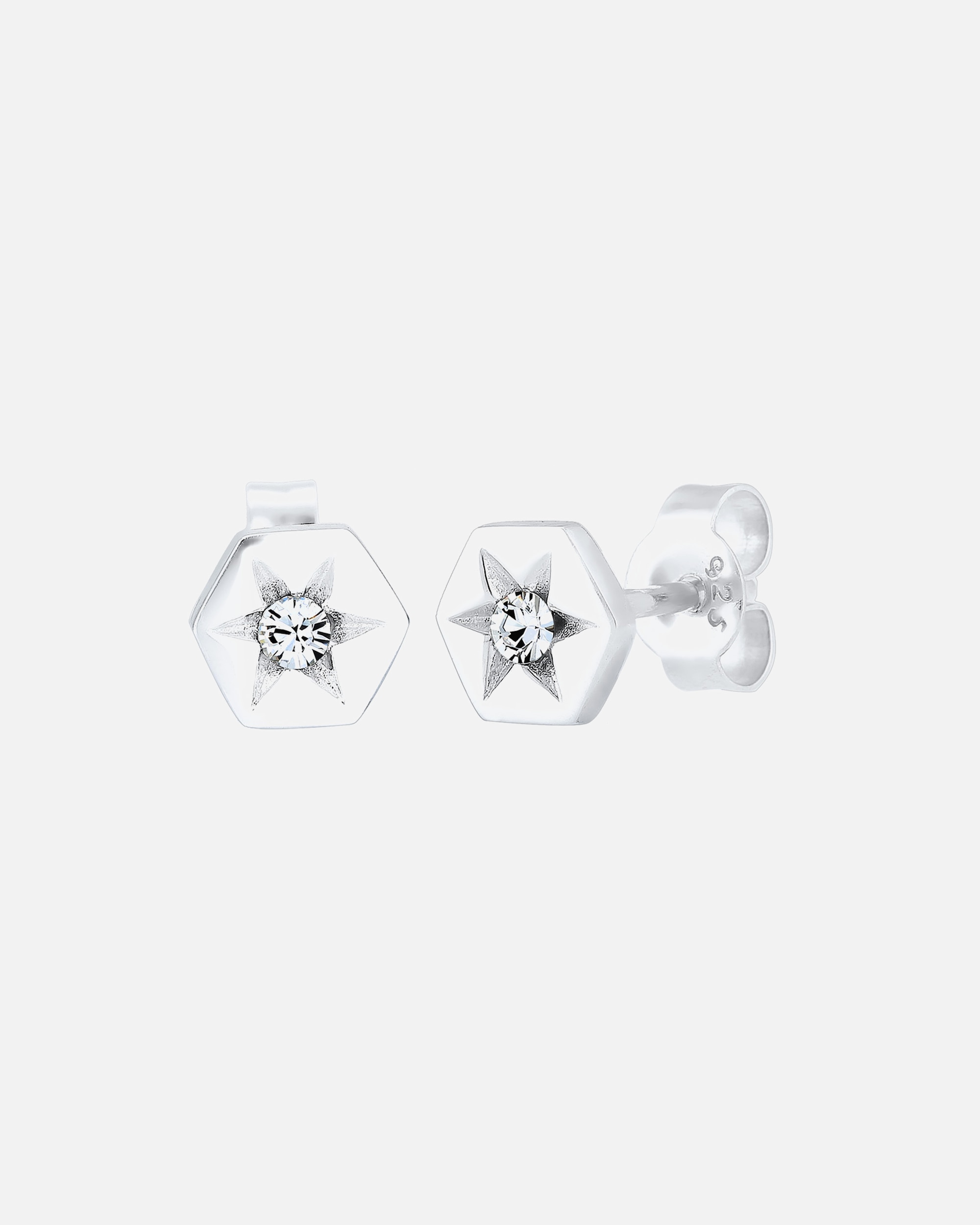 Elli Femmes étoile hexagone avec cristal en argent sterling 925
