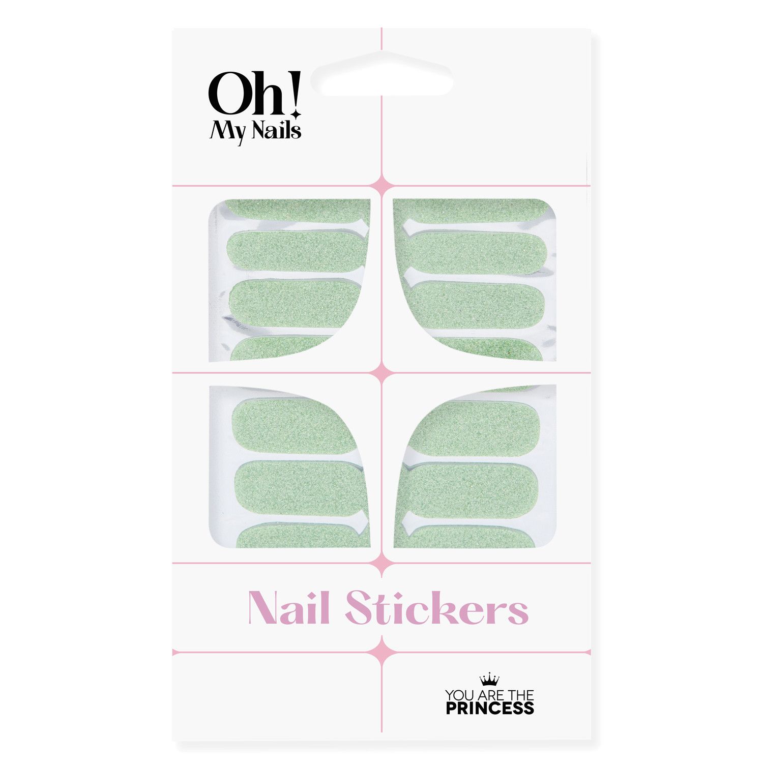 Oh My Nails naljepnice sa zelenim šljokicama Ukrašavanje i umjetnost noktiju