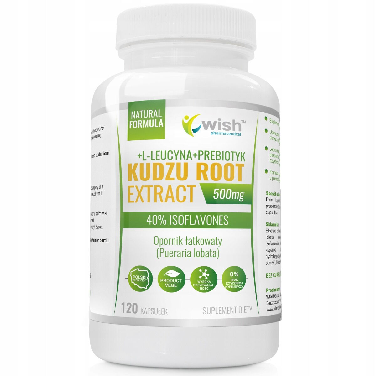 Izvleček korenine kudzuja Wish 500 mg 40 % izoflavonov