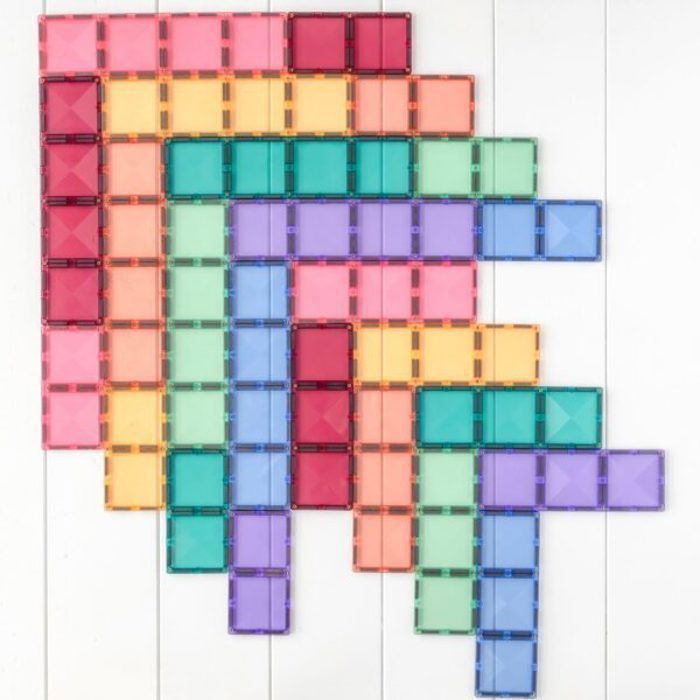 CONNETIX Bouw Magnetische Tegels Pastel Rechthoek, 24 Stuks