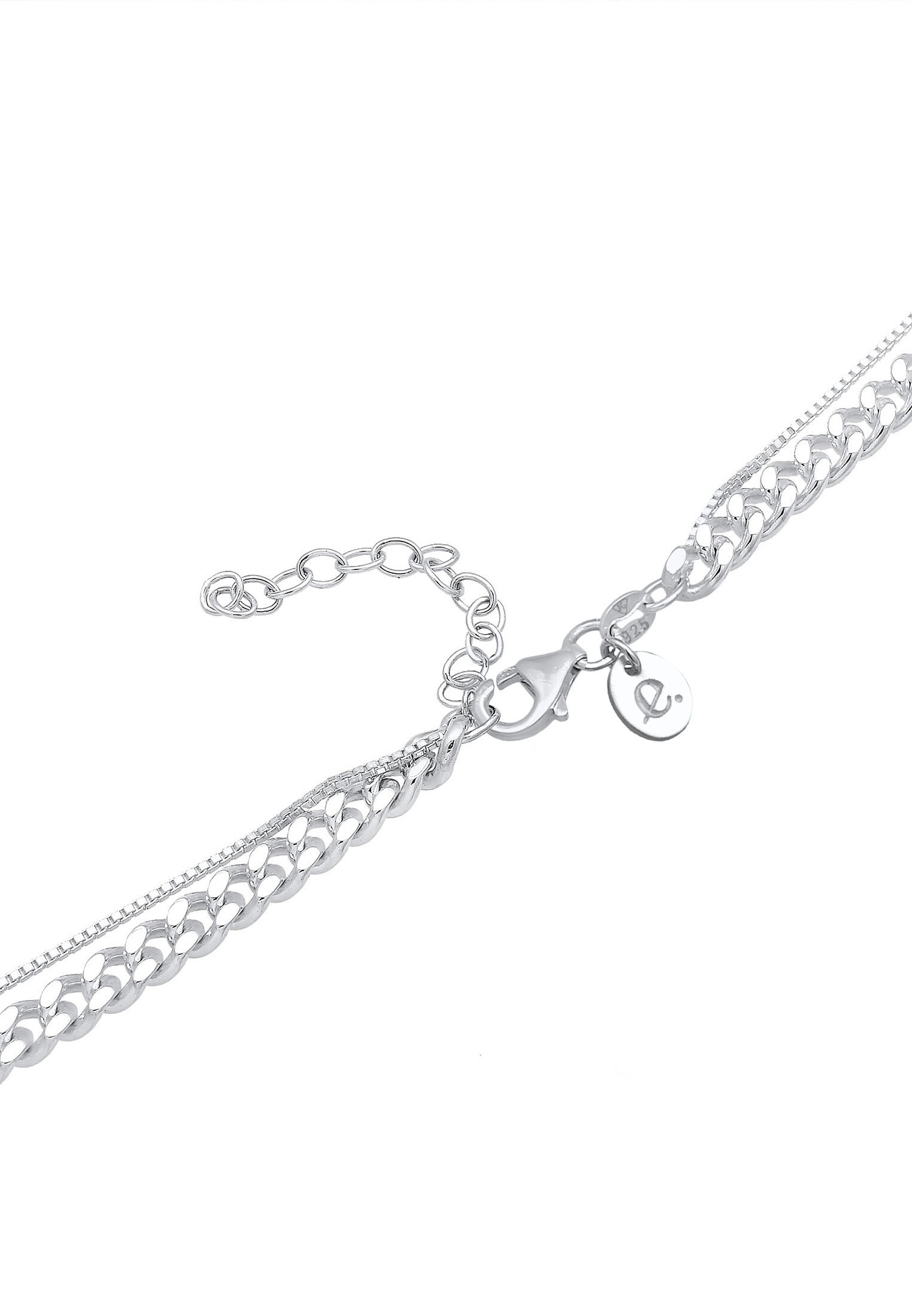 Elli PREMIUM Chaîne panzer pour femmes Basic Layer Look en argent 925 Sterling
