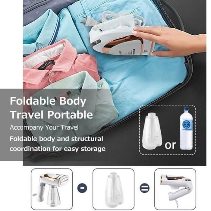 LEXLIFE Défroisseur vapeur à main pliable 1600W Portable pour Vêtements - Blanc