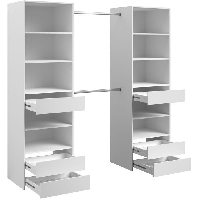 Dressing double - L199,9 x P49,7 x H200 cm - Blanc - Made in France