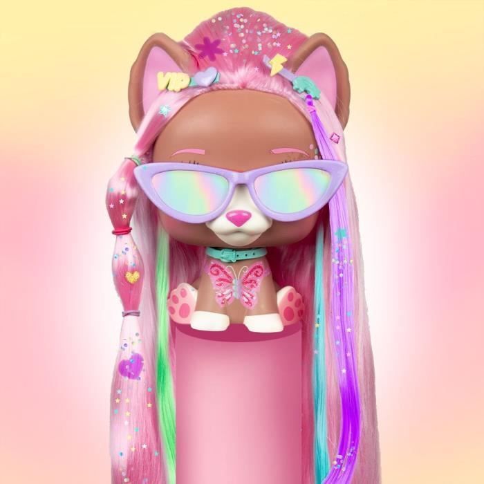 Tête à coiffer Mega VIP Pets - Cheveux de 43 cm - 30 accessoires inclus